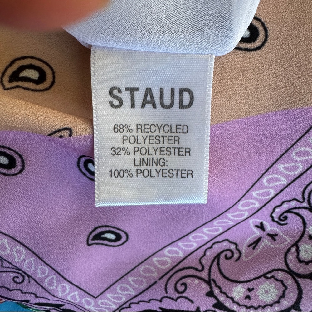 Staud Multicolor Patchwork Mini Dress Euc - image 5